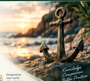 Anchor by the water at sunset